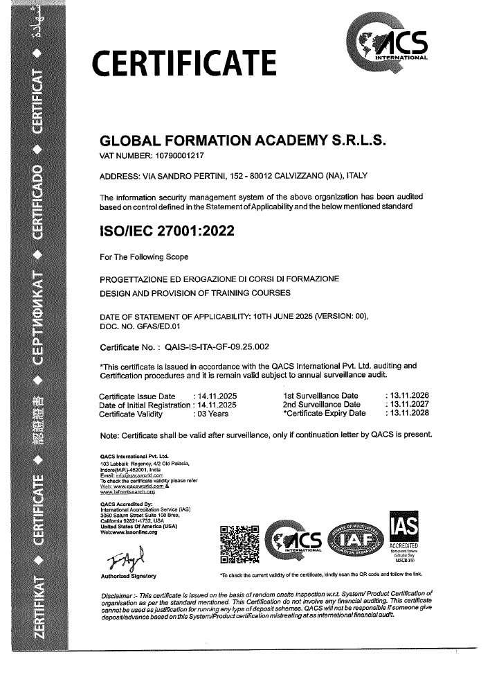 Certificazione ISO 27001:2022
