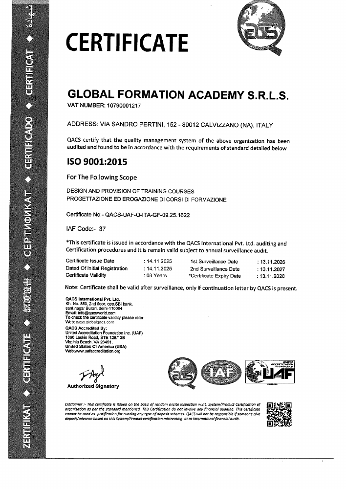 Certificazione ISO 9001:2015